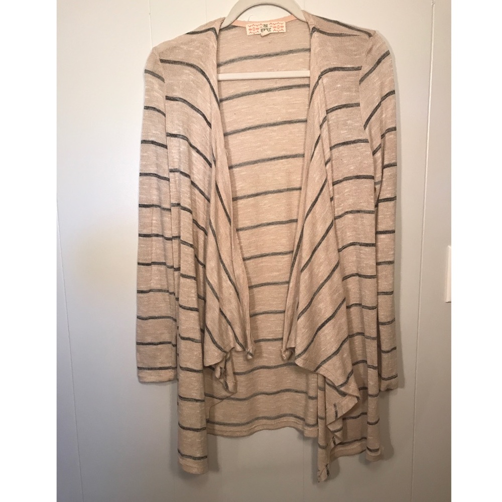 Tan striped cardigan